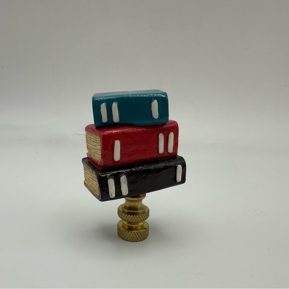 Patriot Lighting Lamp Shade Decorative Finial Stack Of Books Topper Brass Base